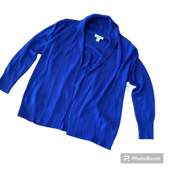 NWT Coldwater Creek Wool Blend Shawl Open Front Cardigan Size Medium - Picture 1 of 11